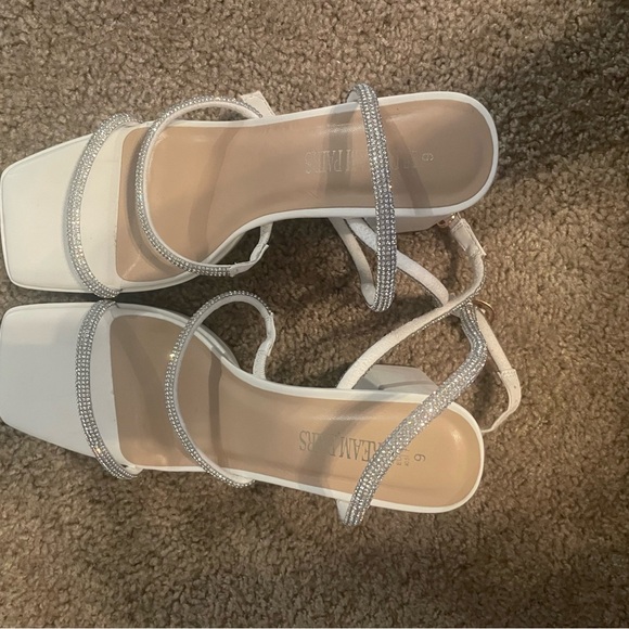 White and Sparkly block heels - Picture 2 of 4